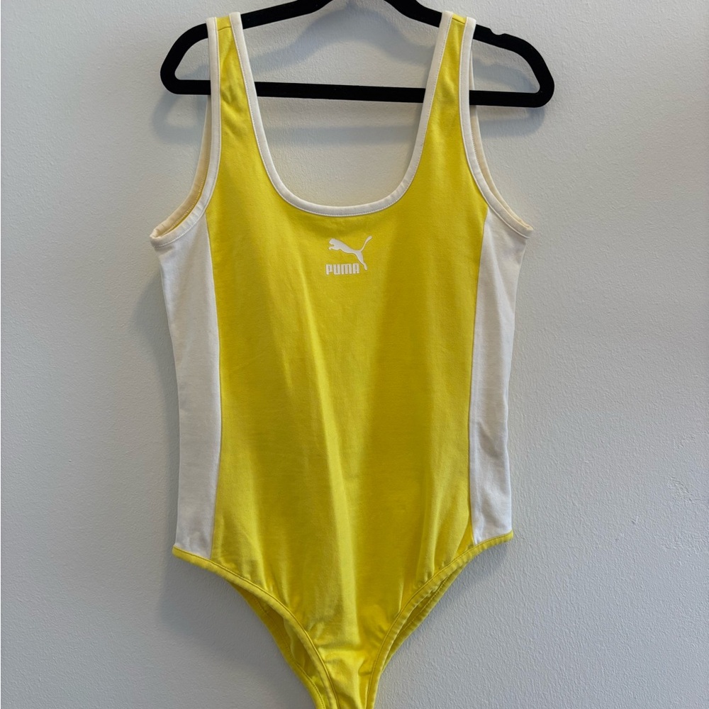Puma Vibrant Yellow and White Bodysuit